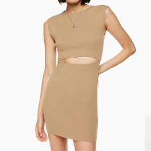 Aritzia / Wilfred Free Knit Cap Sleeve Cut-Out mini dress